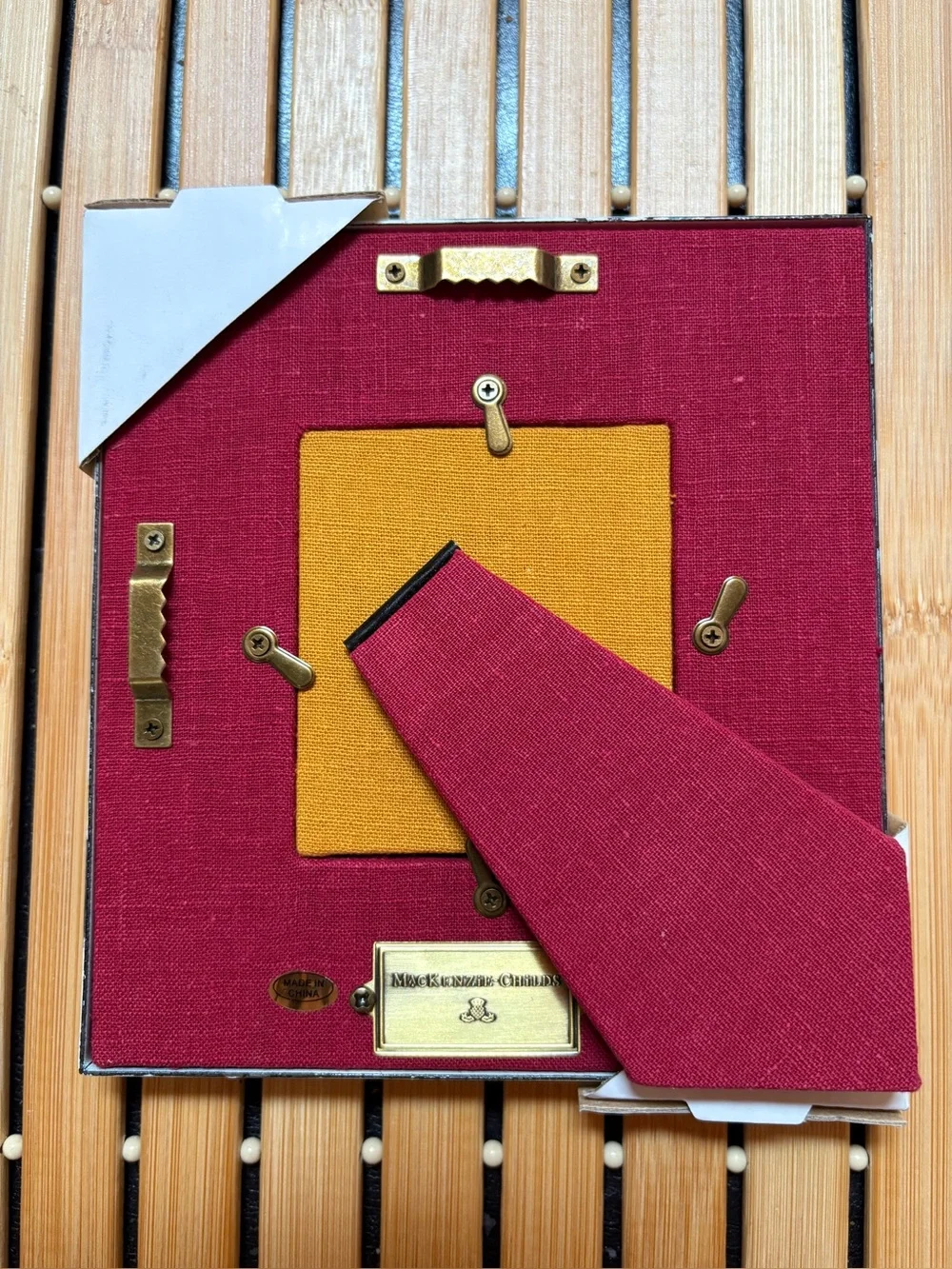 MacKenzie-Childs Gold Courtly Check Enamel Picture Frame